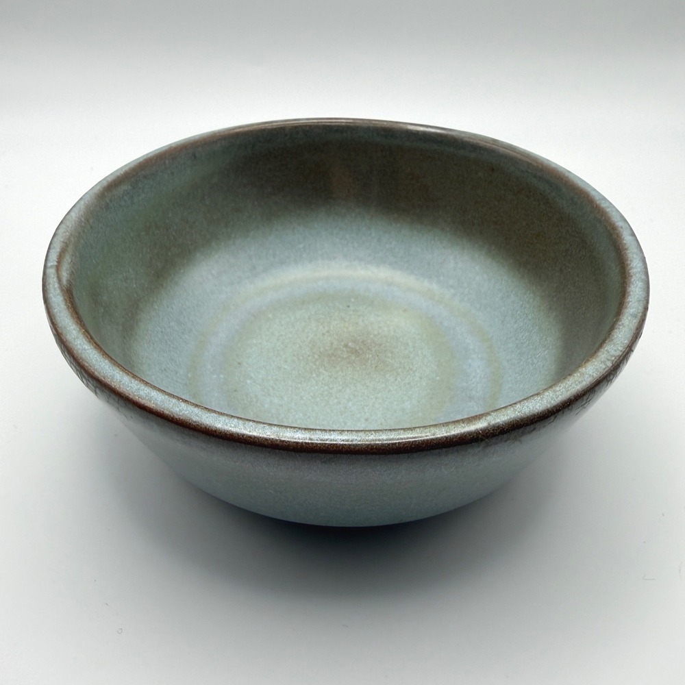 Frankoma Cereal Bowl 6in Blue Prairie Green Moss Vintage Pottery 6X Dish